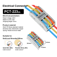 Connecteurs compacts conducteurs Connecteurs électriques à écrou de fil à levier avec base fixe pour épissures en ligne à 3 circuits 28-12 AWG