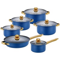 Batterie de cuisine 12 pièces en acier inoxydable, comprenant une marmite, une casserole à lait, une poêle antiadhésive, avec couvercles en verre, fond simple, poignée ergonomique, design moderne