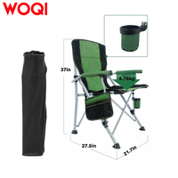 WOQI confortable Portable adulte chaise de Camping pliante épaissie extérieur accoudoir porte-gobelet fer métal sac inclus pour jardin