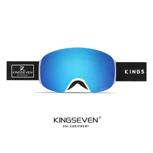 KINGSEVENブランド最新スキーグラスUV400プロテクションスポーツスノーボードアイウェア防曇スキーゴーグルストラップ磁気レンズ9801