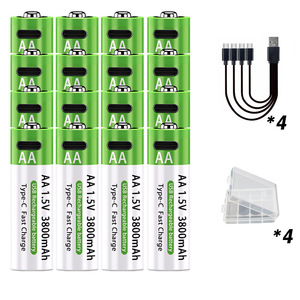 Batteria al <span class=keywords><strong>Litio</strong></span> Ricaricabile <span class=keywords><strong>AA</strong></span> 1.5V a Tensione Costante con Ricarica Rapida e Porta Type-C per Elettronica di Consumo, Giocattoli Elettrici, Telecomandi - Product Image 2