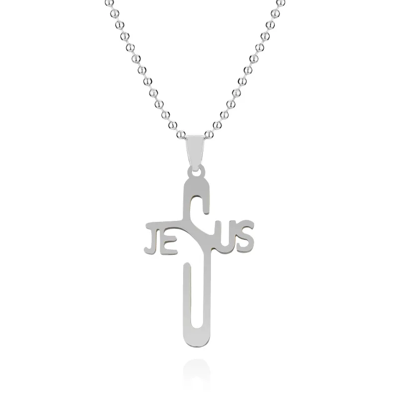 Religion Belief Hollow High Polishing Stainless Steel Jesus New Design Wholesale Price Pendant Necklace