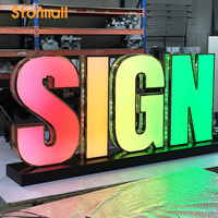 Lettres lumineuses géantes 4ft, 5ft en panneau mousse, enseignes électroniques LED RGB avec ampoules