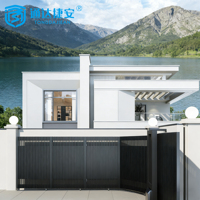 Gerbang Otomatis Utama, Gerbang Sudut, Gerbang Geser Cantilever, Desain Keamanan Lengan Lurus Aluminium Cerdas