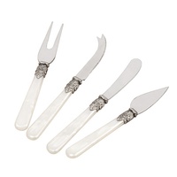 4 pièces personnalisées Vintage manche en acrylique acier inoxydable beurre épandeur couteau de coupe fourchette couteau à fromage pour planche à charcuterie