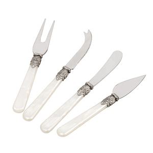 Custom 4 pezzi <span class=keywords><strong>Vintage</strong></span> acrilico manico in acciaio inox <span class=keywords><strong>burro</strong></span> spargitore <span class=keywords><strong>coltello</strong></span> <span class=keywords><strong>da</strong></span> taglio forchetta <span class=keywords><strong>coltello</strong></span> formaggio per salumi - Product Image 1