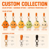 Jouet en peluche personnalisé OEM ODM, animal en peluche, mascotte, porte-clés Citrus Glow Buddy, cadeau d'entreprise pour la beauté et les soins de la peau, promotion du logo