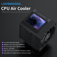 Ventilateur de refroidissement pour PC LOVINGCOOL avec écran surdimensionné, radiateur CPU à air, design à rail coulissant pour boîtier DDR45, ventilateur d'ordinateur 120x28mm