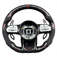 Volant en fibre de carbone noir brillant avec poignées ergonomiques pour Mercedes-Benz AMG GT C63 S63 GLC63 2019-2024 – Amélioration