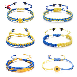 Pulsera Ucraniana Multicolor Creativa de Venta Caliente 2026, Brazalete Tejido Ajustable Amarillo y Azul de Ucrania para Decoración - Product Image 1