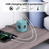 Multiprise européenne multifonction UE/Allemagne avec ports USB, 4/8/12 prises, protection contre les surtensions et bloc multiprises