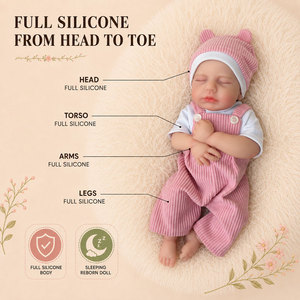 BAkwbwBY Muñeca Bebé Reborn de Silicona Completa de 12 Pulgadas (30 cm), Recién Nacido Dormido con Ojos Cerrados y Traje Rosa para Venta al por Mayor OEM ODM - Product Image 3