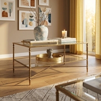 Table basse en verre trempé en acier inoxydable 201
