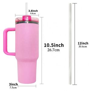 Double Wall <b>Insulated</b> Stainless Steel BPA Free 40oz Black Plated Tumbler with Lid and Straw - Product Image 2