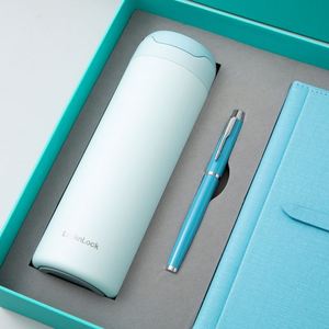 X930-1 Custom Luxury White A4 A5 Notebook Pu Business Gift Cup Journal With Pen Leather Notebook Gift Box Set - Product Image 3