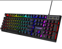 Kombo Keyboard dan Mouse Gaming Berkabel dengan Lampu Latar 104 Tombol USB Berkabel Lampu Latar 3 Warna Set Keyboard Mouse Kabel 1.3M untuk PC Laptop