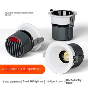 Plafonnier encastré commercial 12W noir LED, corps en aluminium, ouverture 75mm, AC110V, éclairage intérieur, garantie 3 ans, IP20 - Product Image 2