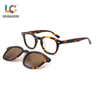 Ventes chaudes, lunettes de vue classiques faites à la main avec monture en acétate, clip magnétique, lunettes de soleil de protection pour l'extérieur, anti-lumière bleue