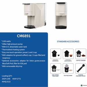 เครื่องชงกาแฟแคปซูลสำหรับบ้านสำนักงานคาเฟ่พร้อมเครื่องตีฟองนม Americano เครื่องทำลาเต้คาปูชิโน่ - Product Image 4