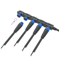 Distributeur/séparateur femelle 2 broches en forme de F circulaire M15 LED Modules d'éclairage faisceau de câbles connecteur mâle en nylon moulé IP67