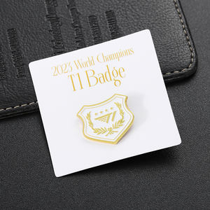 Spille in smalto personalizzate in lega di zinco in metallo spille personalizzate 3D Logo del marchio primo posto con carta di imballaggio - Product Image 4