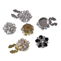 Cubrebotones de Moda para Mujer con Flores de Diamantes de Imitación Desmontables, Broches de Cristal a Presión para Camisas, Blusas, Vestidos y Abrigos