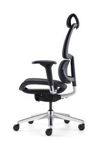 Chaise de bureau ergonomique robuste de luxe pour personnel, chaise de direction pivotante en maille avec appui-tête et soutien lombaire - Product Image 3