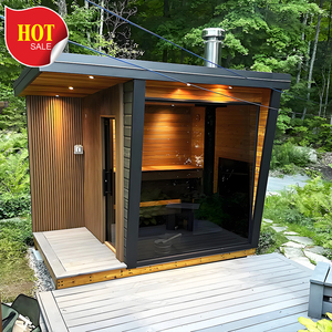 Salle de sauna à vapeur en <span class=keywords><strong>pierre</strong></span> de luxe avec poêle à bois électrique au design moderne pour application de villa Matériau en bois massif - Product Image 3