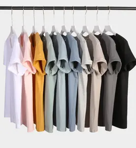 T-Shirts blancs Pour Hommes, vente en gros, de haute qualité, vierge, personnalisé, graphique imprimé, en coton, uni, surdimensionné, lourd, Pour Hommes