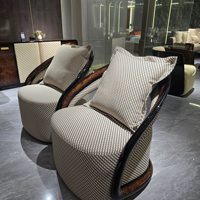 Ensemble de canapés en cuir modernes haut de gamme avec table basse en bois de burl pour villa, école et atelier - Meubles de salon personnalisables