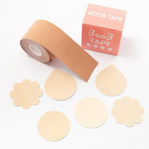 OEM logotipo personalizado desnudo Beige negro bronceado levantamiento Booby cinta impermeable DIY levantamiento de senos cinta para senos en Stock - Product Image 5