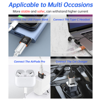 Mini Adaptador USB C a USB de 6A, Aleación de Aluminio, Carga Rápida y Transferencia de Datos para iPhone/Salida DC