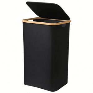 88L Bamboo <b>Laundry</b> Hamper <b>with</b> <b>Lid</b>, Collapsible <b>Large</b> <b>Baskets</b> <b>with</b> <b>Lids</b> | Handle, Water-proof Dirty Clothes <b>Basket</b> for Bedroom, - Product Image 1