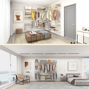 Organisateur de vêtements à cadre en métal moderne armoire de type debout avec <span class=keywords><strong>dressing</strong></span> ouvert pour chambre salon rangement réglable - Product Image 2