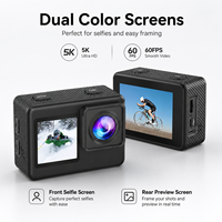 Nouvelle caméra d'action 5K 60FPS à double écran, WiFi, étanche 30m, anti-tremblement six axes, enregistreur vidéo pour casque de sport, cyclisme, modèle M60TR