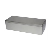 Boîte en métal personnalisée de l'usine de Guangzhou, boîte en étain rectangulaire argentée, boîte de rangement pour outils à domicile, boîte en étain pour médicaments