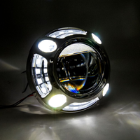 Cache-projecteur Panamera-R 3,0 pouces avec anneau LED, lumière blanche et jaune, couvercle de décoration de phare, accessoires de rétrofit HID Bi-LED