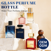 OLATEC 50 100ML Botella de Perfume de Vidrio Negro con Tapa a Presión, Tapa Geométrica, Opción de Logotipo Personalizado, Envase de Fragancia de Lujo