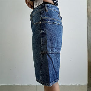 Suministro de fábrica, pantalones cortos de mezclilla Retro de verano con estilo para mujer, pantalones cortos de mezclilla informales holgados, pantalones cortos Vintage de verano - Product Image 3