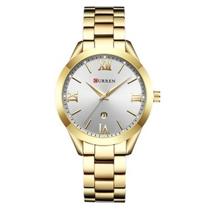Montre à quartz décontractée pour femme avec bracelet en acier, logo personnalisé, Curren 9007, montre minimaliste, montre pour femme - Product Image 1