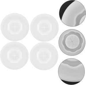 2026 Compact Silicone <b>Cup</b> Lids with <b>Straw</b> Hole for Coffee Mugs & Wine Glasses Soft Cover Transparent - Product Image 3
