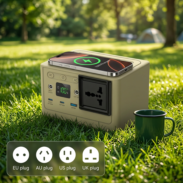 Factory 150W Portable Power Station 96Wh LiFePO4 Pure Sine Wave Solar Generator 100W PD Fast Charge Wireless Portable Power Bank