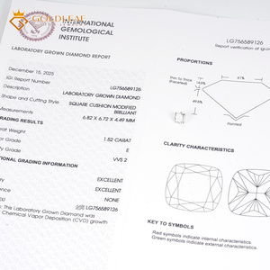 Vente en gros de diamants de laboratoire certifiés IGI, taille coussin, couleur DEF, 1-7 carats, VVS VS HPHT CVD - Product Image 5