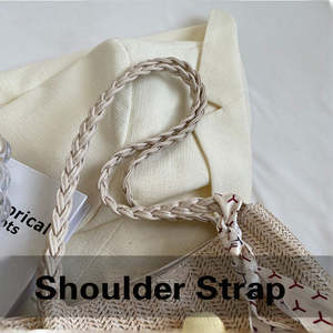 Bolso de hombro de paja tejido a mano para mujer, moderno y de moda para la playa. - Product Image 4