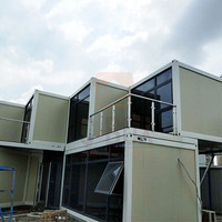 Casa prefabricada de lujo, contenedor plano personalizado de 20 pies y 40 pies, casa moderna de doble piso