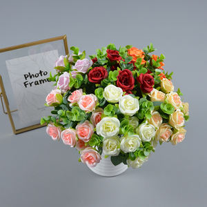 Flores de rosa de seda de alta calidad para ramo de boda ramo de rosas de Dólares artificiales nupciales - Product Image 4