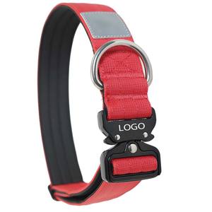 Collar Táctico Personalizado de Lujo para Perro, Cinta de Nailon Gruesa, Herrajes Metálicos de Primera Calidad, Opciones de Logotipo Reflectante y Grabado Láser, Variedad de Colores - Product Image 2
