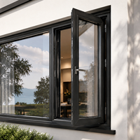 Fenêtres à battants en aluminium de style moderne pour cuisines et bureaux d'appoint