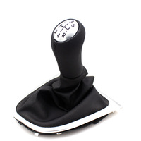 Poignée de levier de vitesses en cuir 5 vitesses avec soufflet pour Renault Clio 2 II Megane 2 II Kangoo – Nouveaux accessoires intérieurs pour voiture