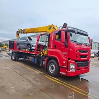 Grue de dépannage Isuzu 6x4 montée sur camion, capacité 14 tonnes, flèche 5 sections, hauteur de travail max. 21m, moment de charge élevé 360kN.m